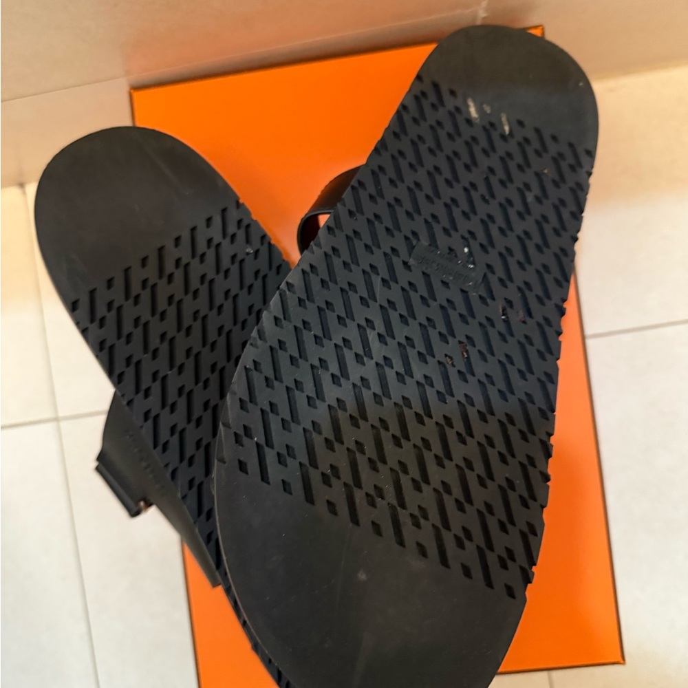 Hermes Black Chypre Sandals - Picture 4 of 5
